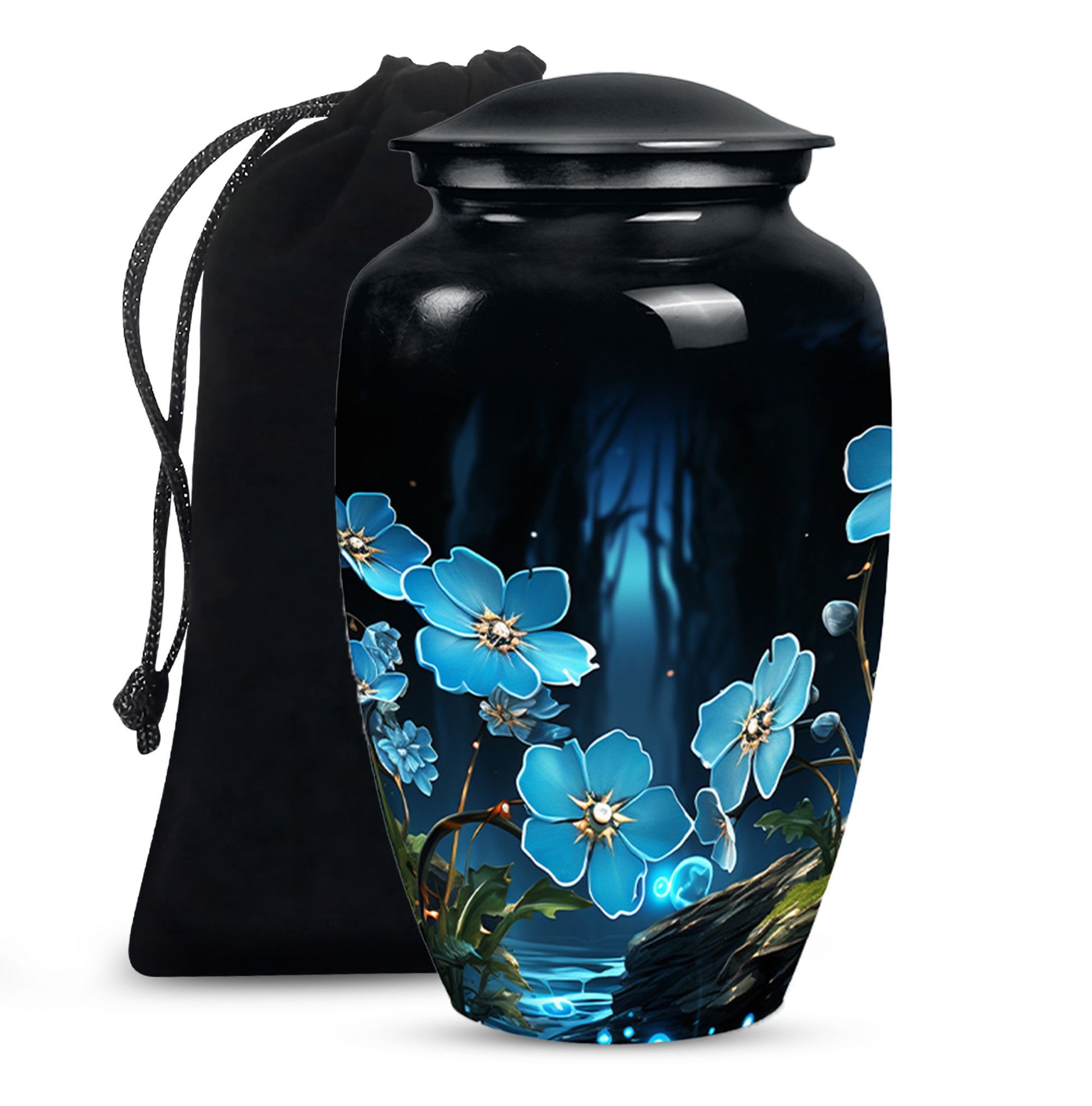 Blue Scorpion Grass Memorial Urn - Artistic Funeral Urn For Adult Ashes