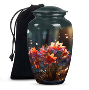 Pretty Lily Cremation Urn - Aluminium Funeral Urn For Loved Ones