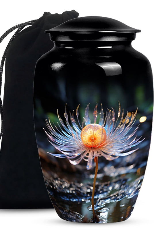 Flower Floral Memorial Urn - Large Funeral Urn For Adult Ashes