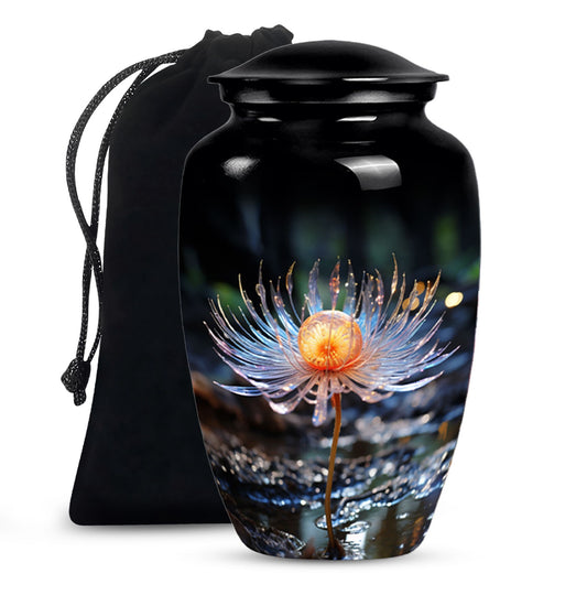Flower Floral Memorial Urn - Large Funeral Urn For Adult Ashes