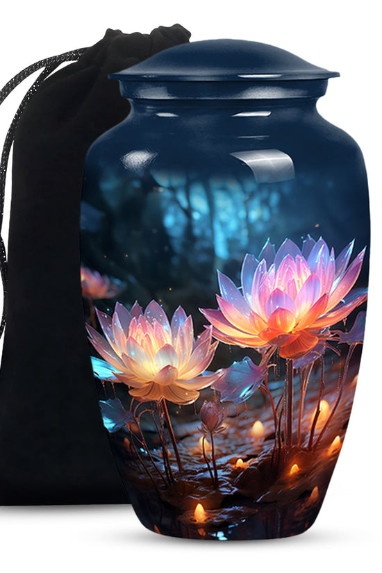 Lotus Flower Funeral Urn For Ashes - Decorative Adult Cremation Urn