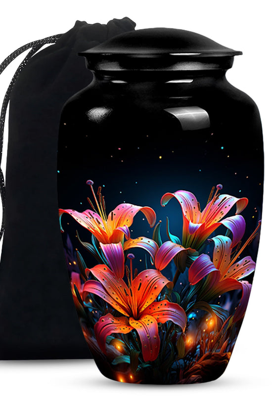 Tiger Lily Memorial Urn Large Cremation Urn For Male & Female