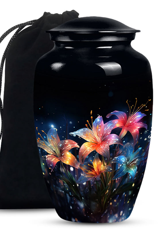 Glowing Lily Memorial Urn - Large Cremation Urn For Human Ashes