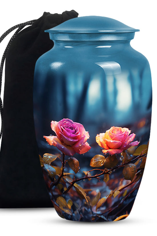 Beautiful Pink Rose Funeral Urn - Large Memorial Urn For Female