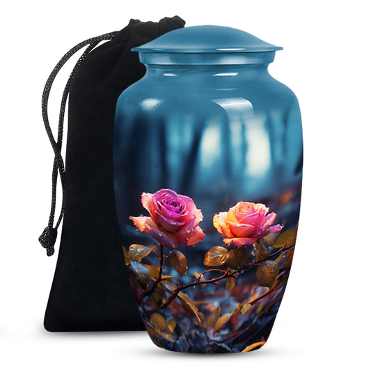 Beautiful Pink Rose Funeral Urn - Large Memorial Urn For Female