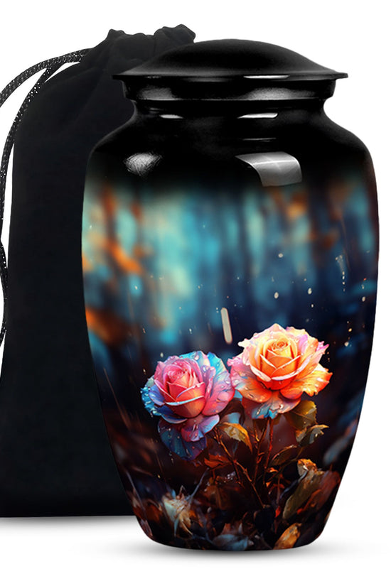 Pink Rose Memorial Urn - Large Memorial Urn For Male & Female