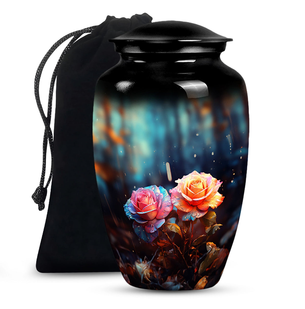 Pink Rose Memorial Urn - Large Memorial Urn For Male & Female