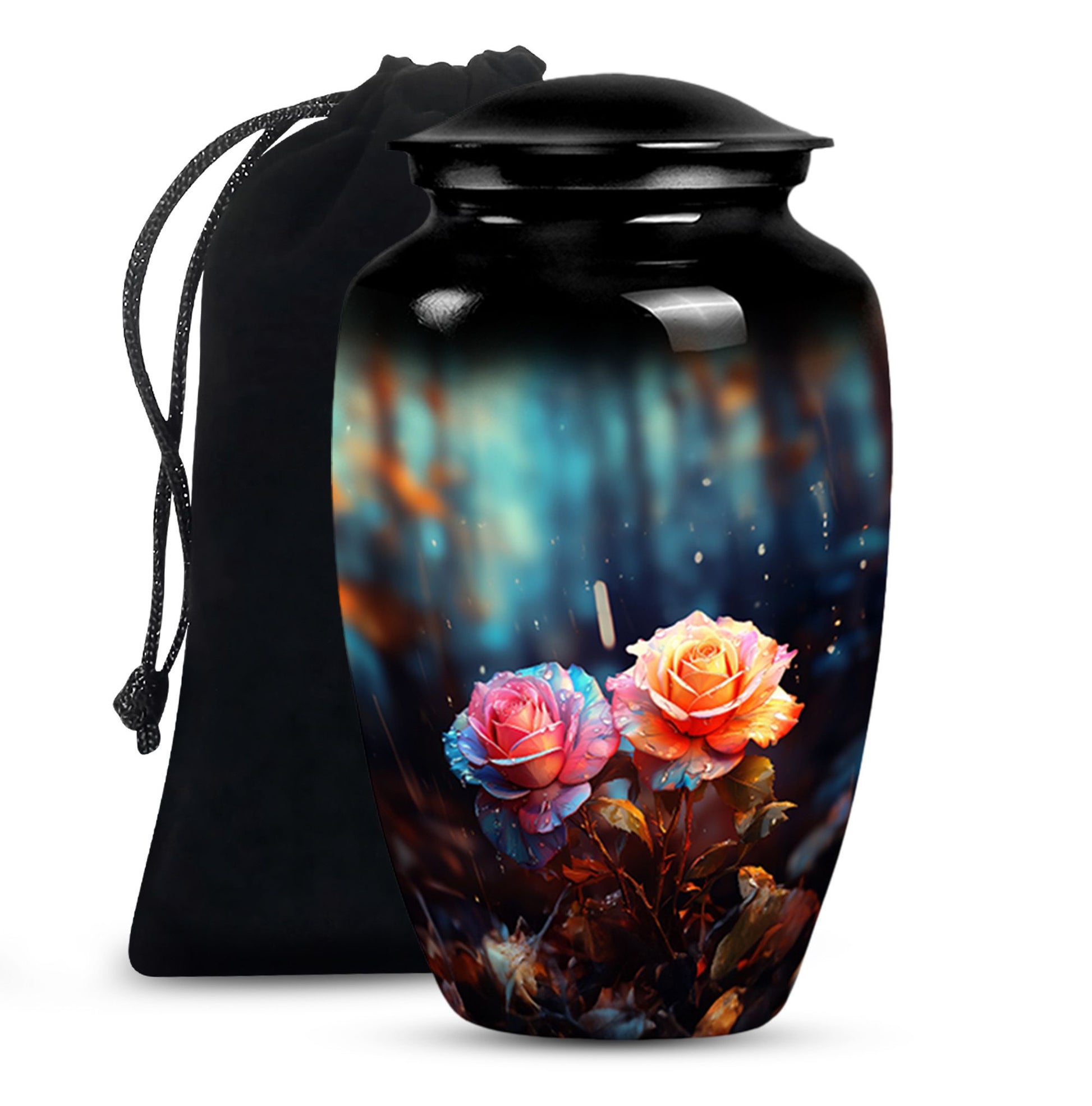 Pink Rose Memorial Urn - Large Memorial Urn For Male & Female