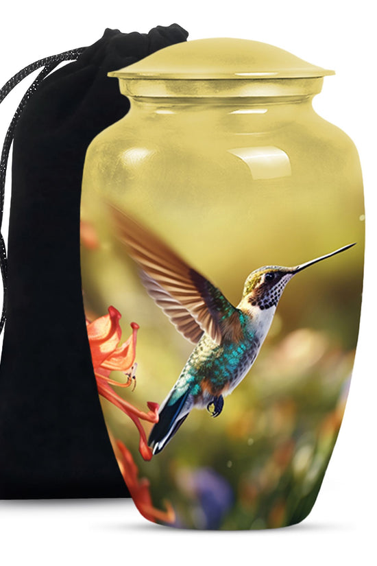 Hummingbird Theme Cremation Urn - Beautiful Memorial Urn For Loved Ones