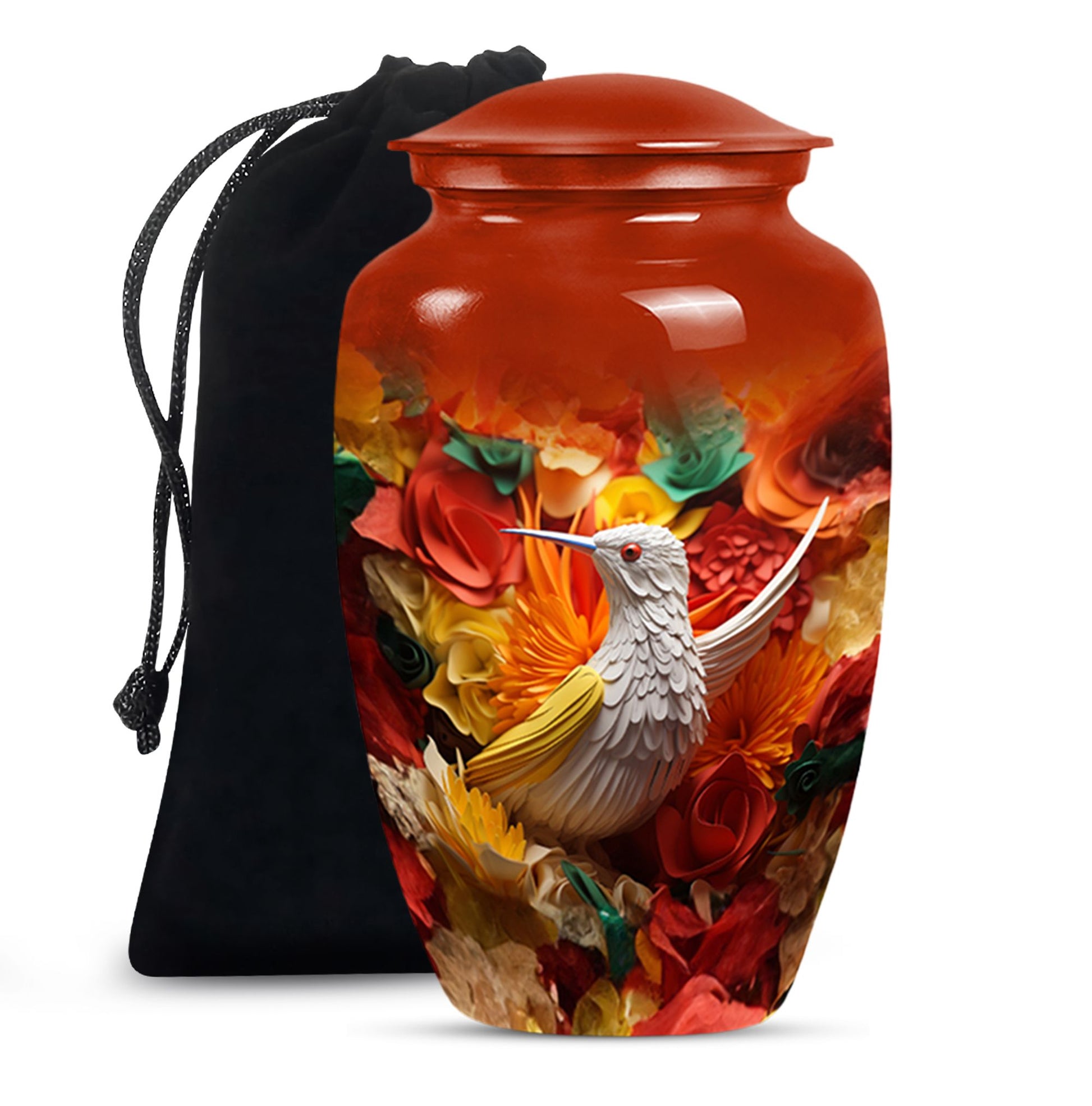 Classic Hummingbird Funeral Urn - Artistic Cremation Urn For Adult Ashes