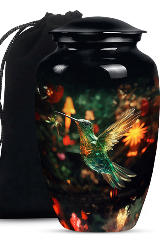 Crystal Hummingbird Memorial Urn - Premium Cremation Urn For Human Ashes