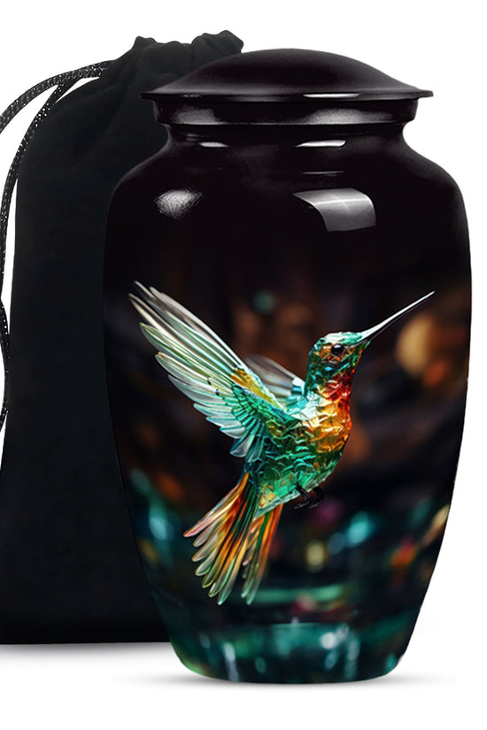 Crystal Hummingbird Theme Cremation Urn - Luxury Funeral Urn For Loved Ones