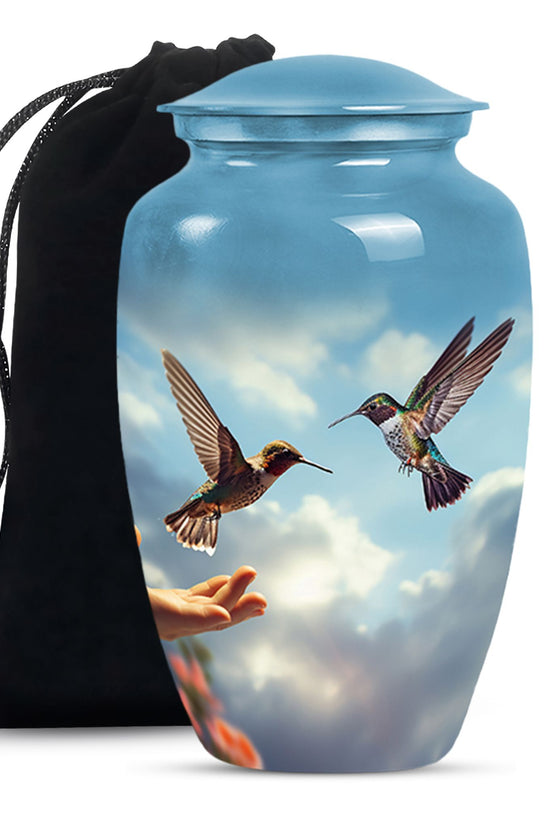 Couple Hummingbird Cremation Urn - Elegent Memorial Urn For Loved Ones