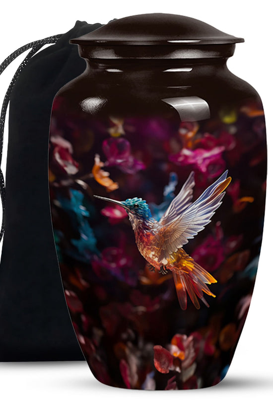 Colourful Decorative Hummingbird Memorial Urn - Cremation Urn For Male & Female