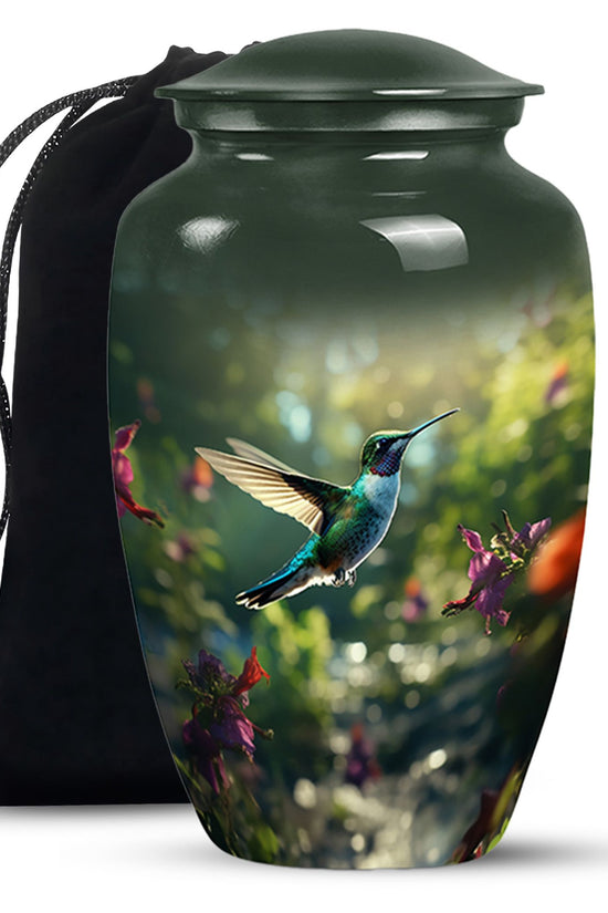 Hummingbird Cremation Urn - Forest Theme Urn For Human Ashes
