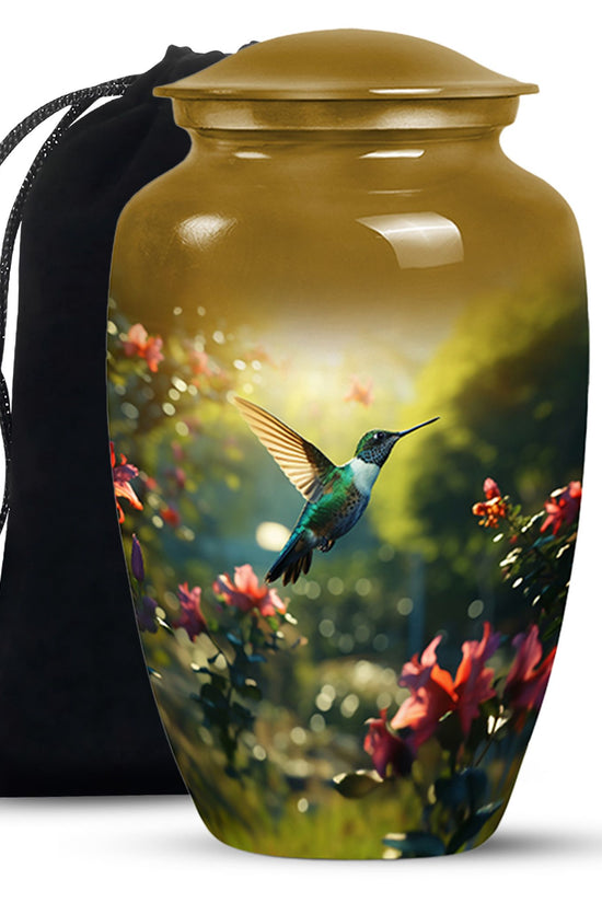 Nature Hummingbird Memorial Urn - Elegant Funeral Urn For Human Ashes