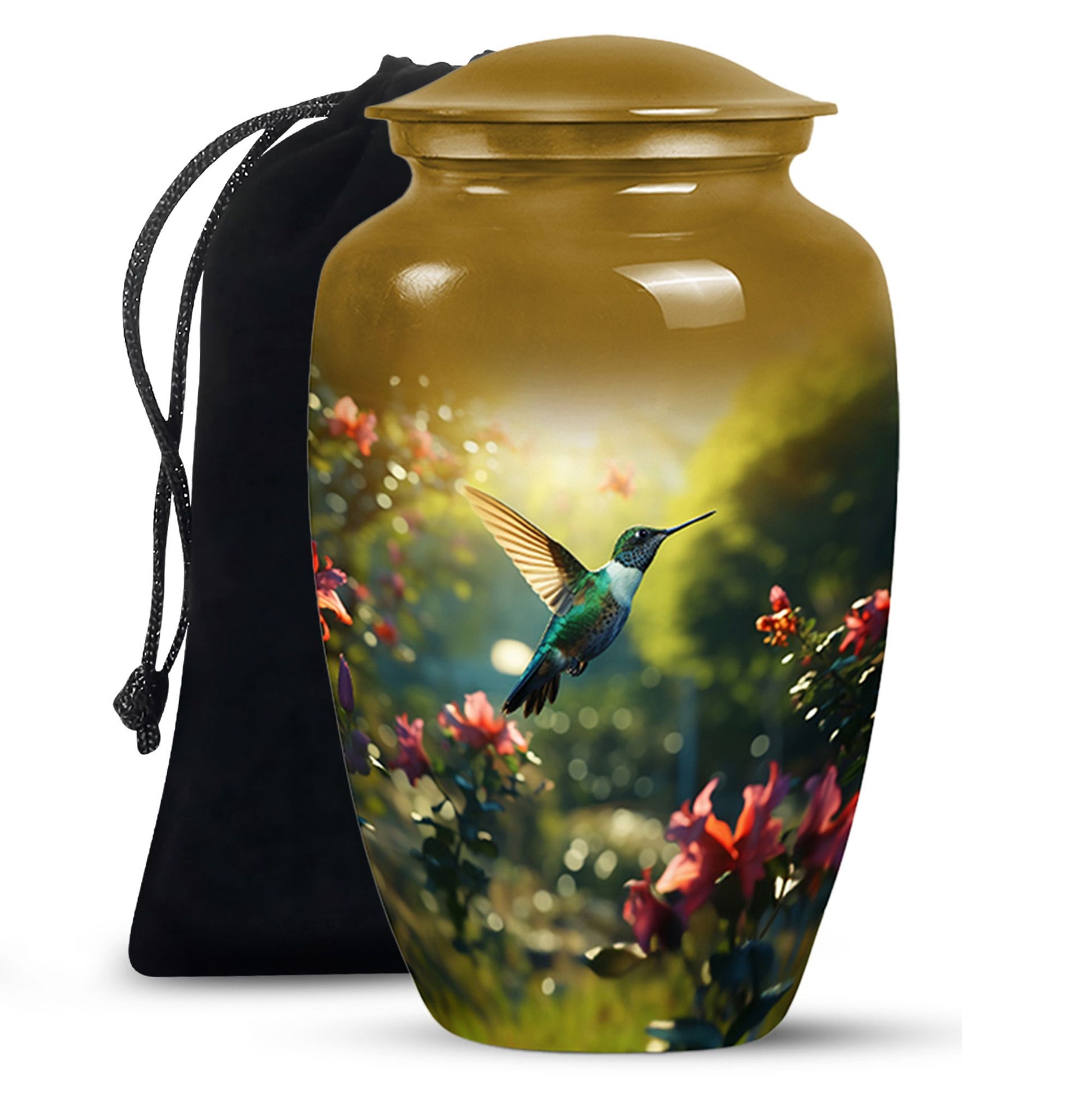 Nature Hummingbird Memorial Urn - Elegant Funeral Urn For Human Ashes