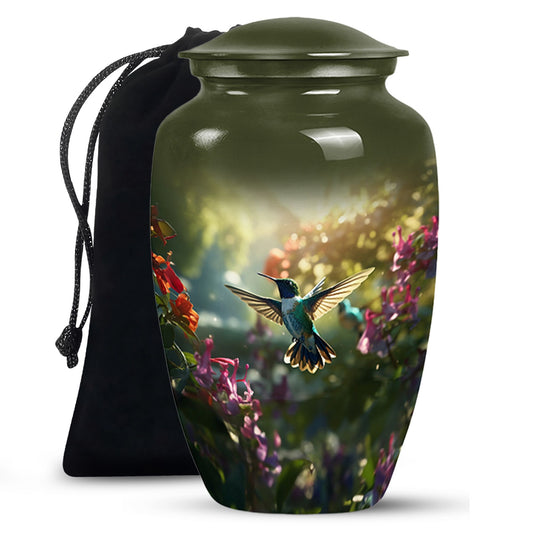 Flying Hummingbird Cremation Urn - Aluminium Memorial Urn For Ashes