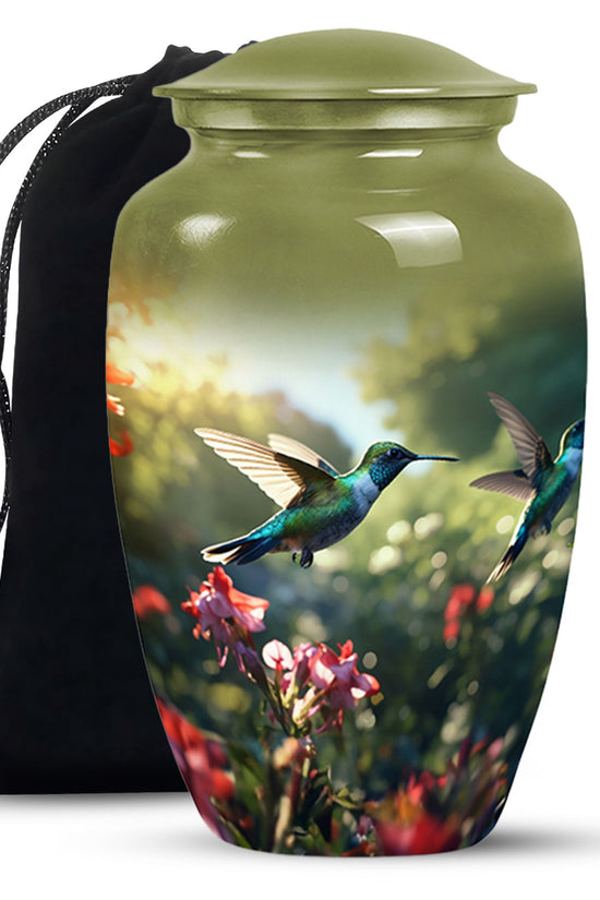 Peaceful Hummingbird Memorial Urn - Nature Funeral Urn For Loved Ones