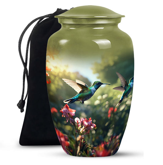 Peaceful Hummingbird Memorial Urn - Nature Funeral Urn For Loved Ones
