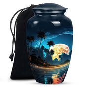 Night Beach Memorial Urn - Moonlight Cremation Urn For Loved Ones