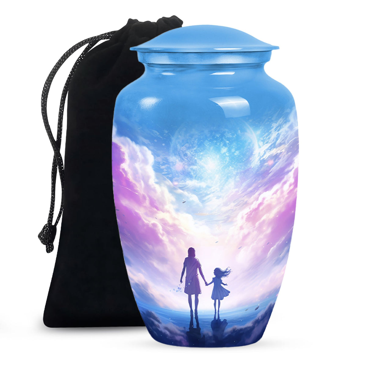 Peaceful Sky Memorial Urn - Heavenly Angel Cremation Urn For Loved Ones