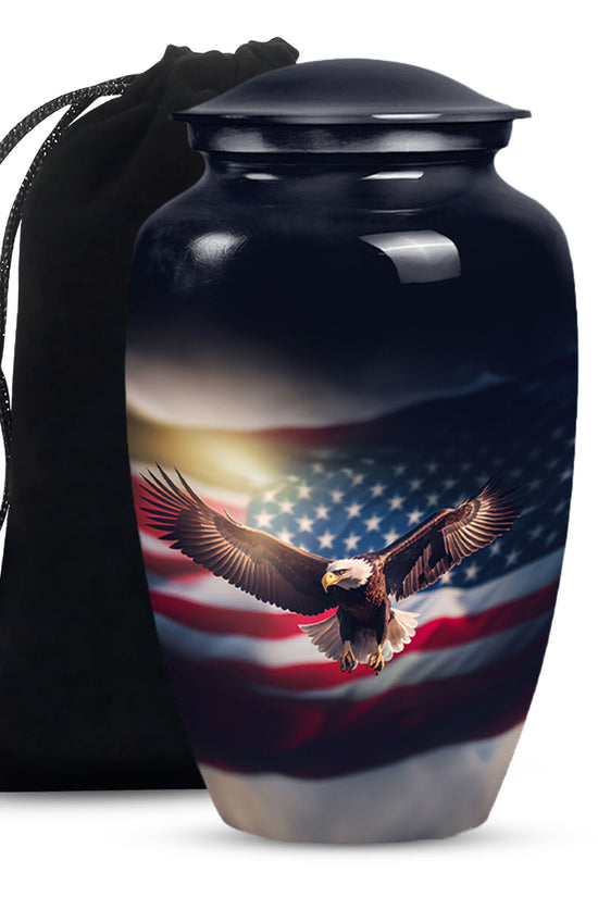 American Tribute Cremation Urn - Military Funeral Urn For Male & Female