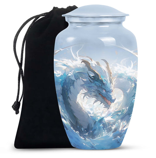 BlueImperial Dragon Memorial Urn For Human Ashes - Decorative Funeral Urn