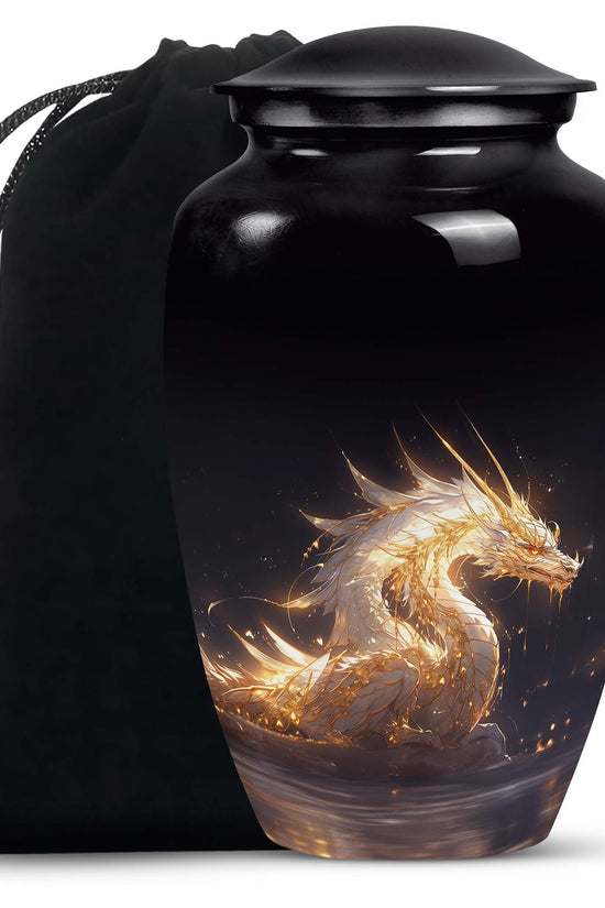 Black Shadow Dragon Cremation Urn For Ashes - Elegant Memorial Urn