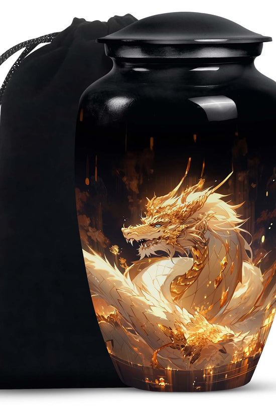 Purple Fantasy Dragon Cremation Urn For Human Ashes - Decorative Ashes Urn