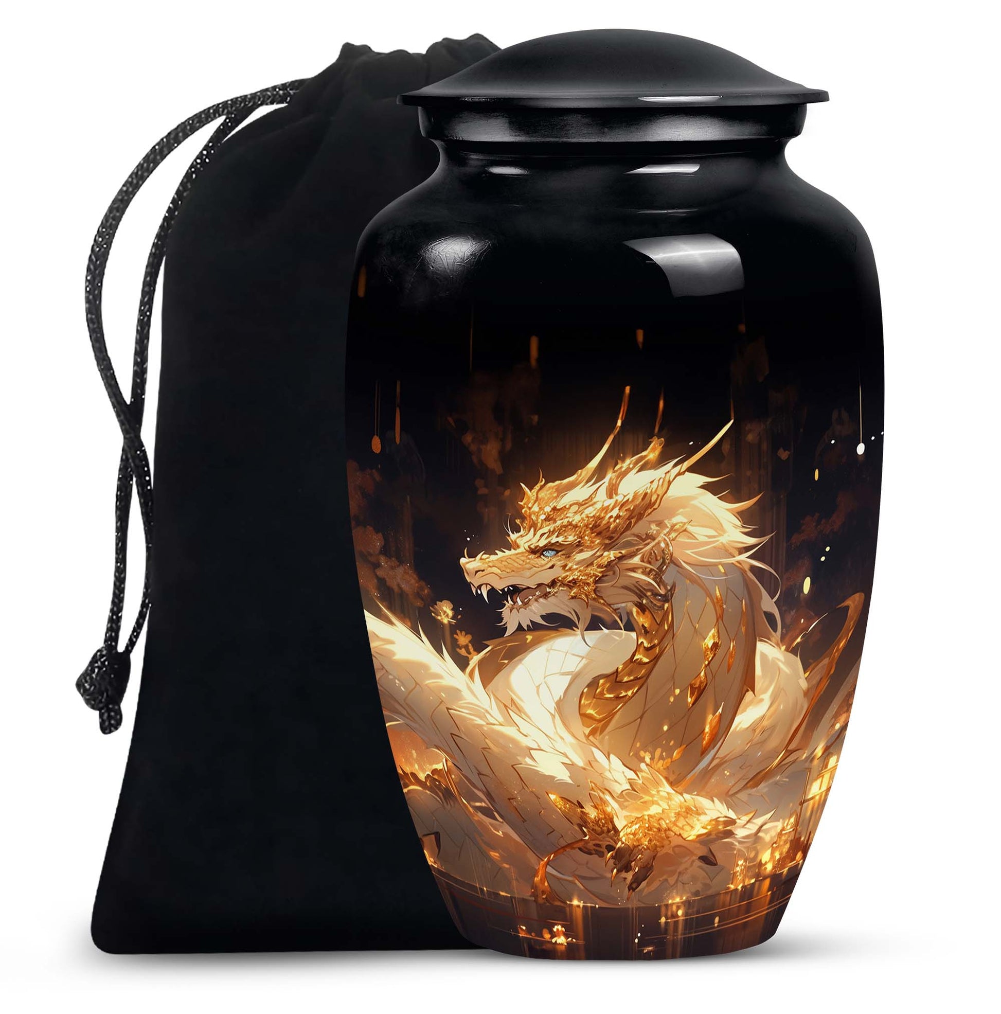 Purple Fantasy Dragon Cremation Urn For Human Ashes - Decorative Ashes Urn
