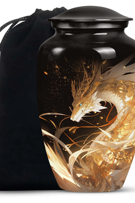 Dragon Guardian Funeral Urn For Human Ashes - Artistic Aluminium Urn