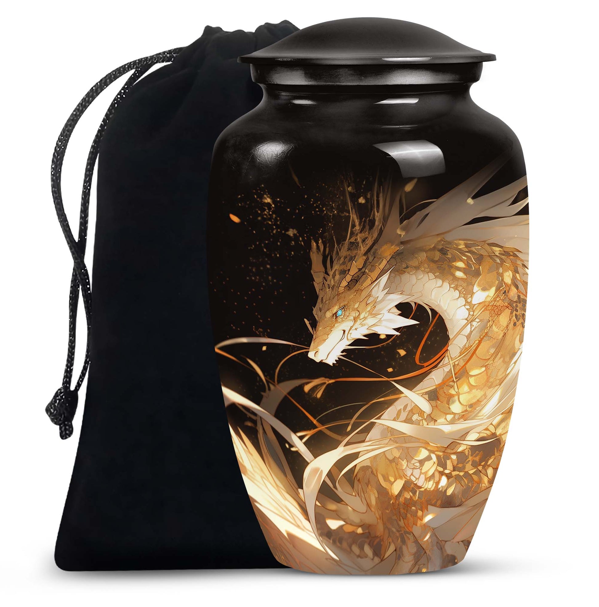 Dragon Guardian Funeral Urn For Human Ashes - Artistic Aluminium Urn