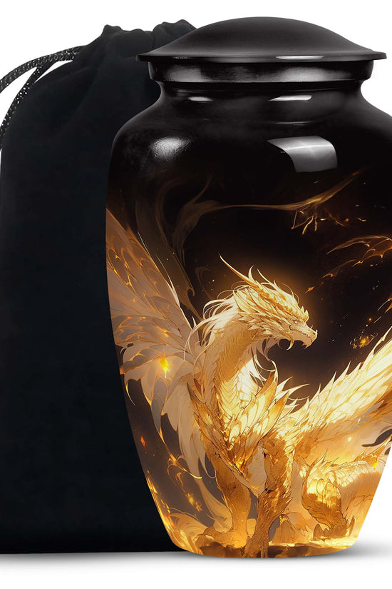 Celestial Dragon Flame Cremation Urn - Premium Adult Urn For Ashes
