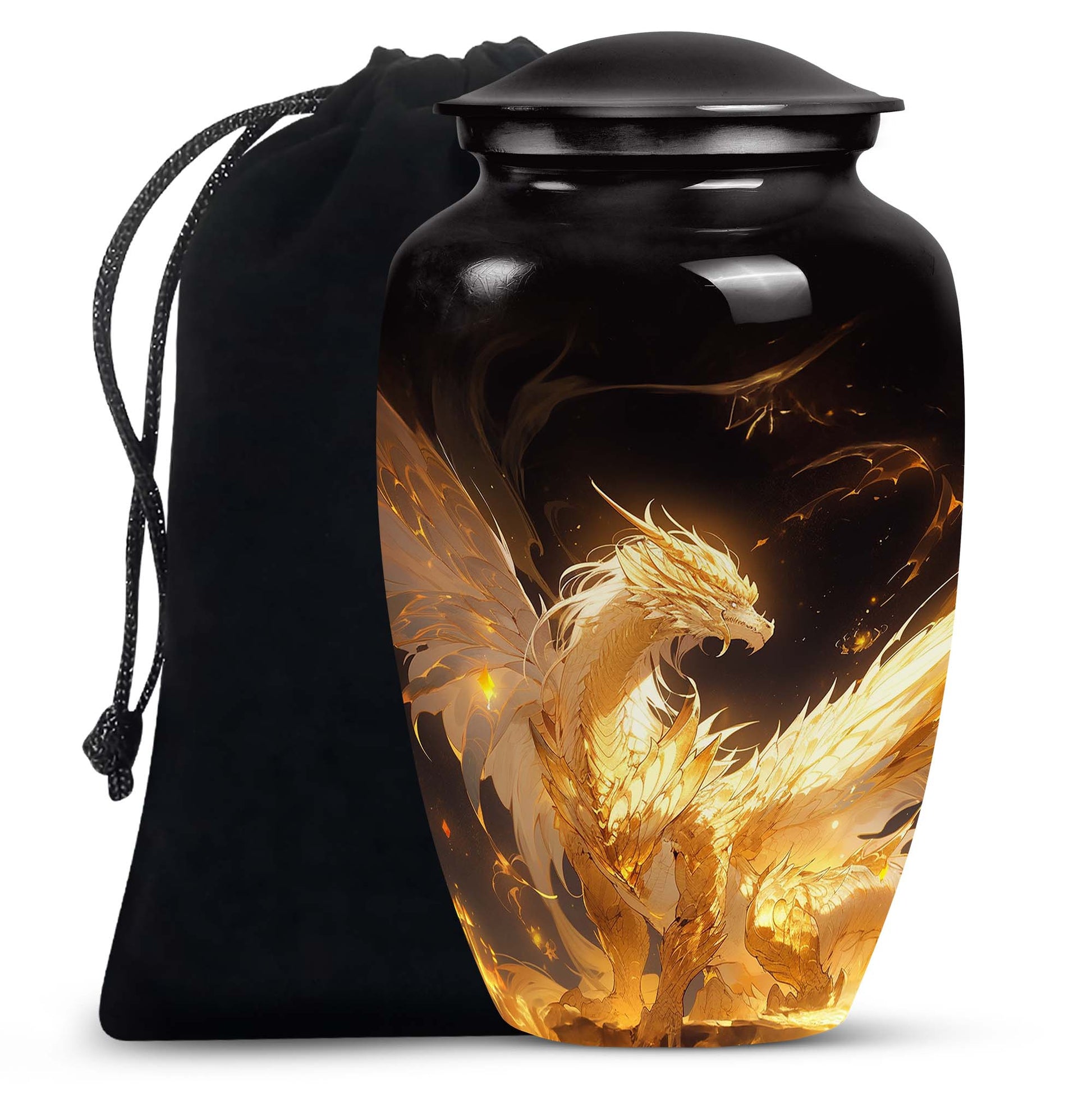 Celestial Dragon Flame Cremation Urn - Premium Adult Urn For Ashes