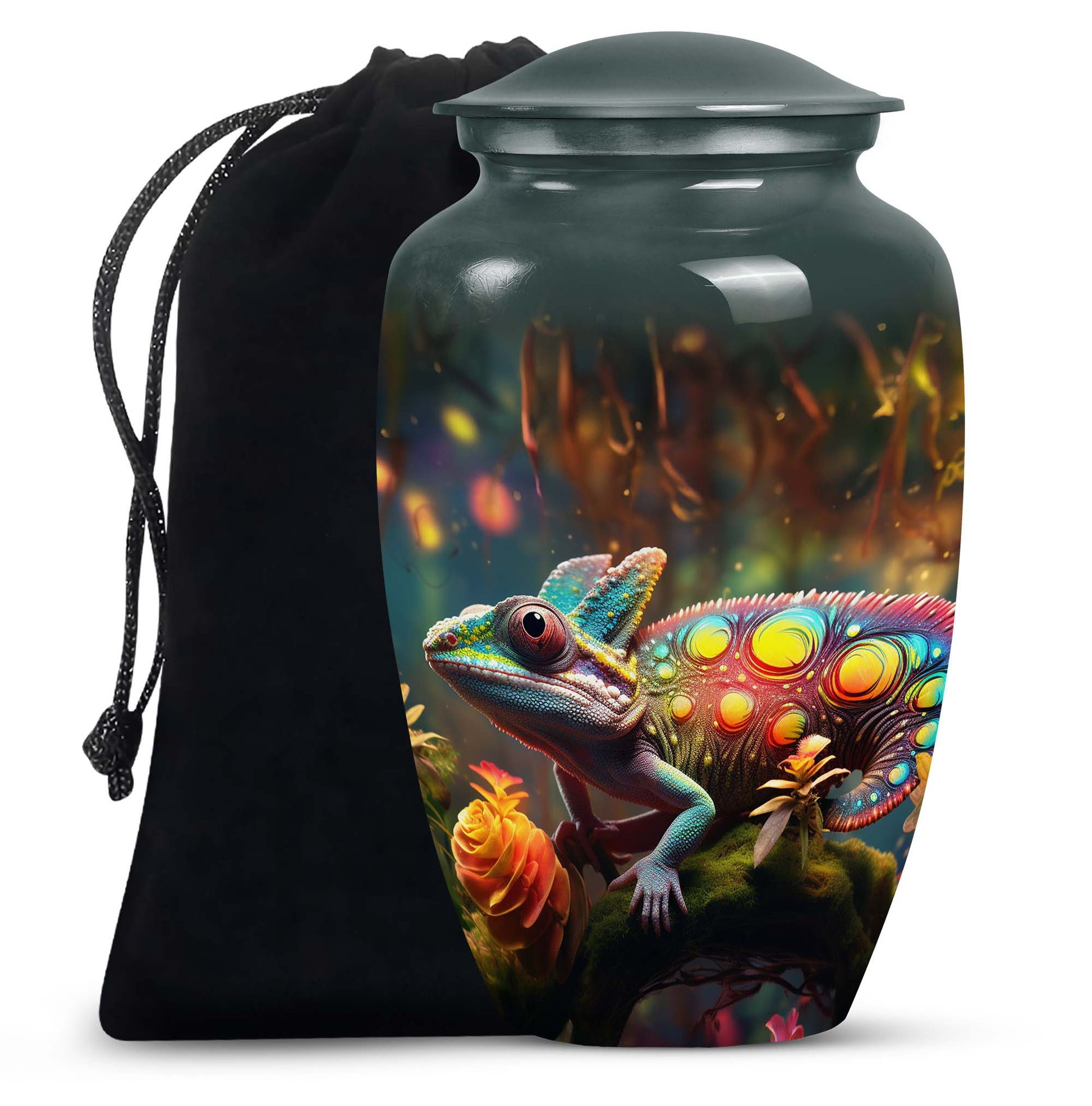 Fierce Crimson Dragon Cremation Urn For Human Ashes - Red Funeral Urn