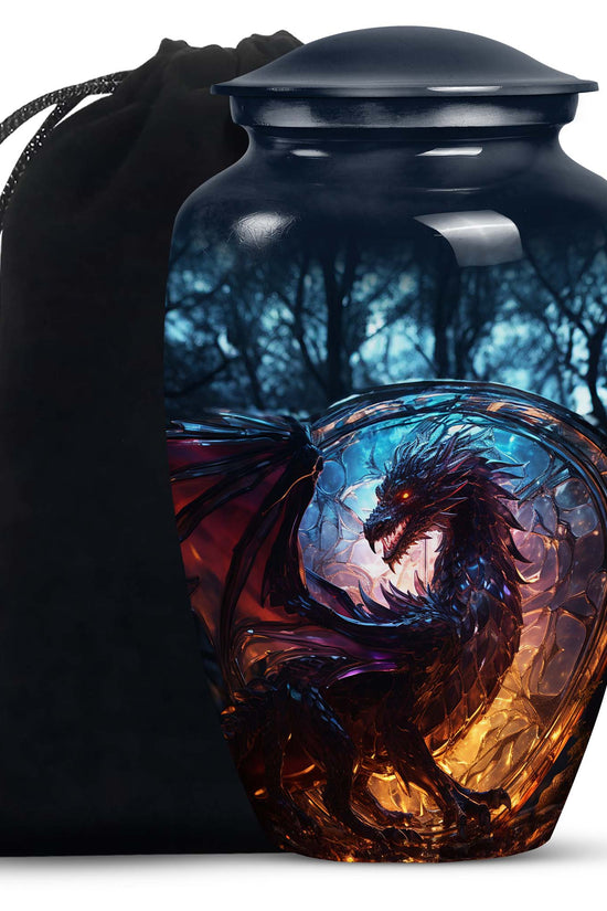 Blue Thunder Dragon Memorial Urn For Ashes - Decorative Cremation Urn
