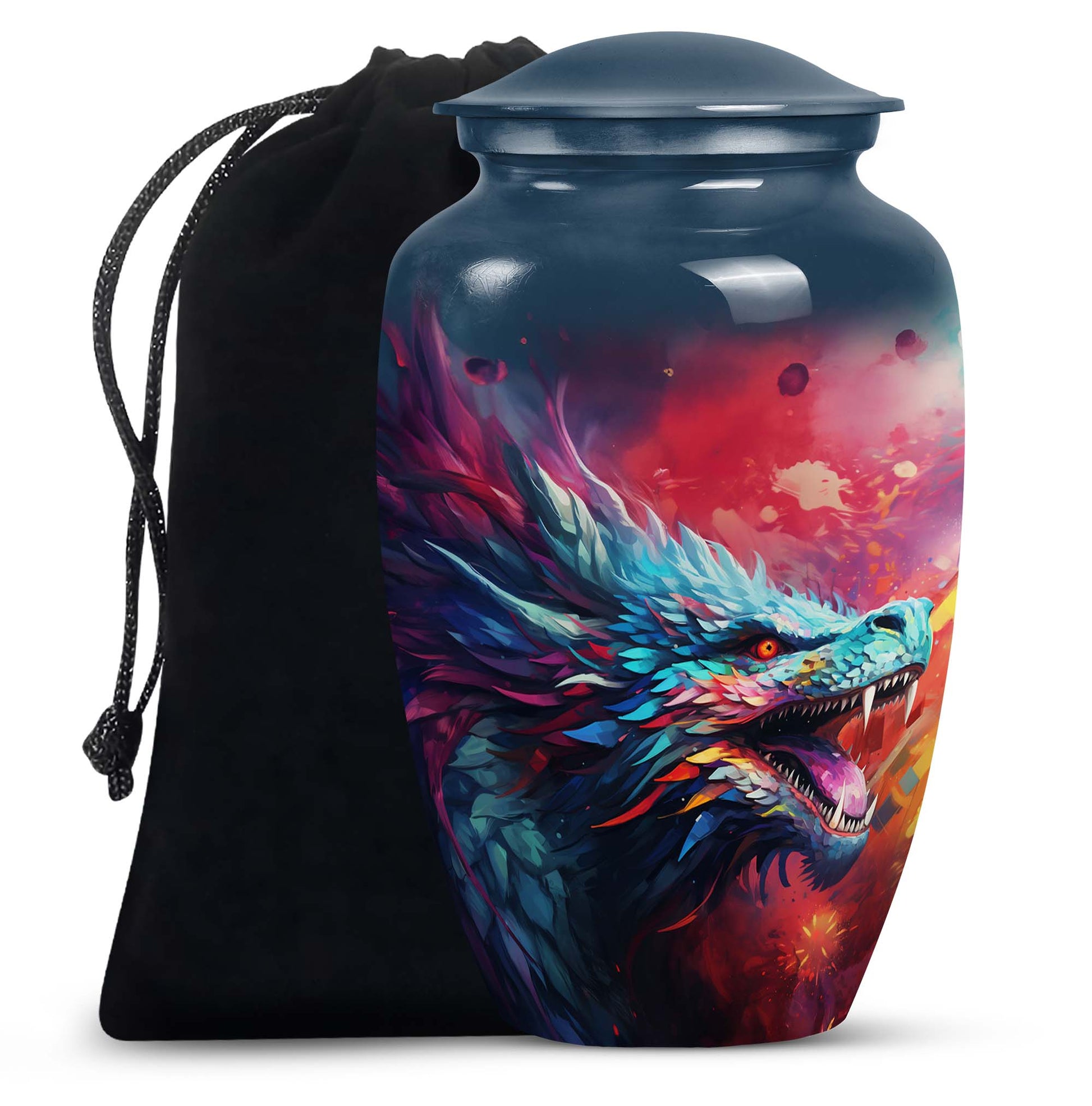 Colourful Artistic Cremation Urn - Large Memorial Urn For Adult Ashes