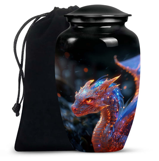Golden Dragon Wings Cremation Urn For Adults - Artistic Funeral Urn