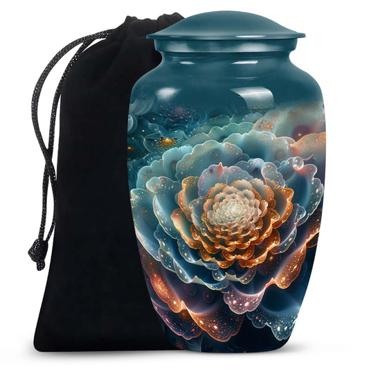 Flower Theme Cremation Urn - Large Memorial Urn For Adult Ashes