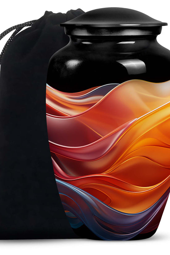 Cremation Urn For Ashes - Black Aluminum Urn For Loved Ones