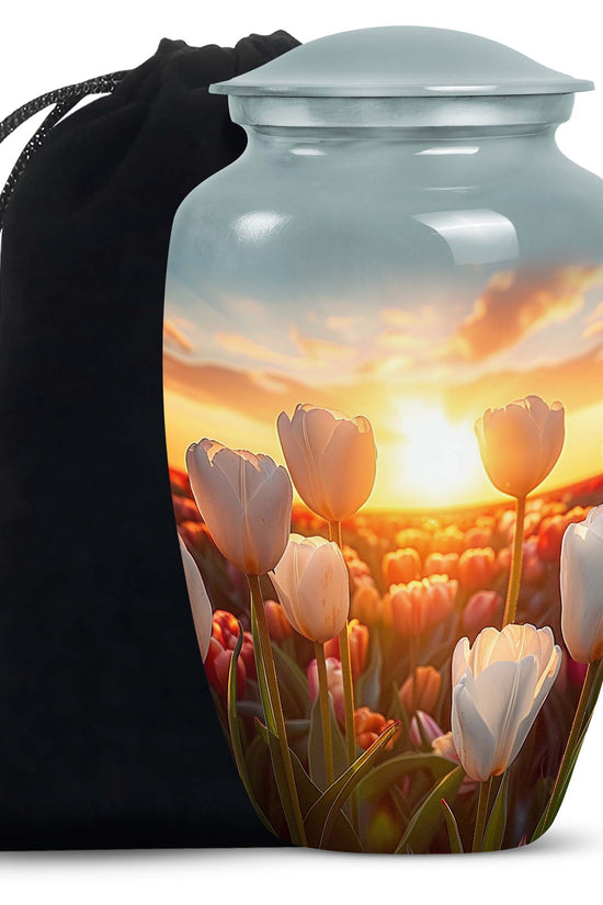 Serene Sunset Tulip Urn - Premium Memorial Urn For Loved Ones