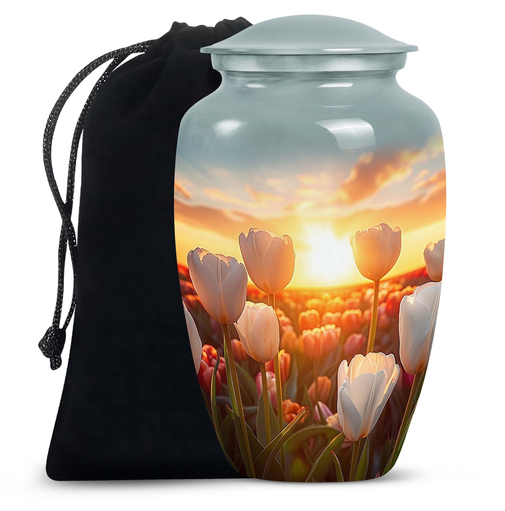 Serene Sunset Tulip Urn - Premium Memorial Urn For Loved Ones