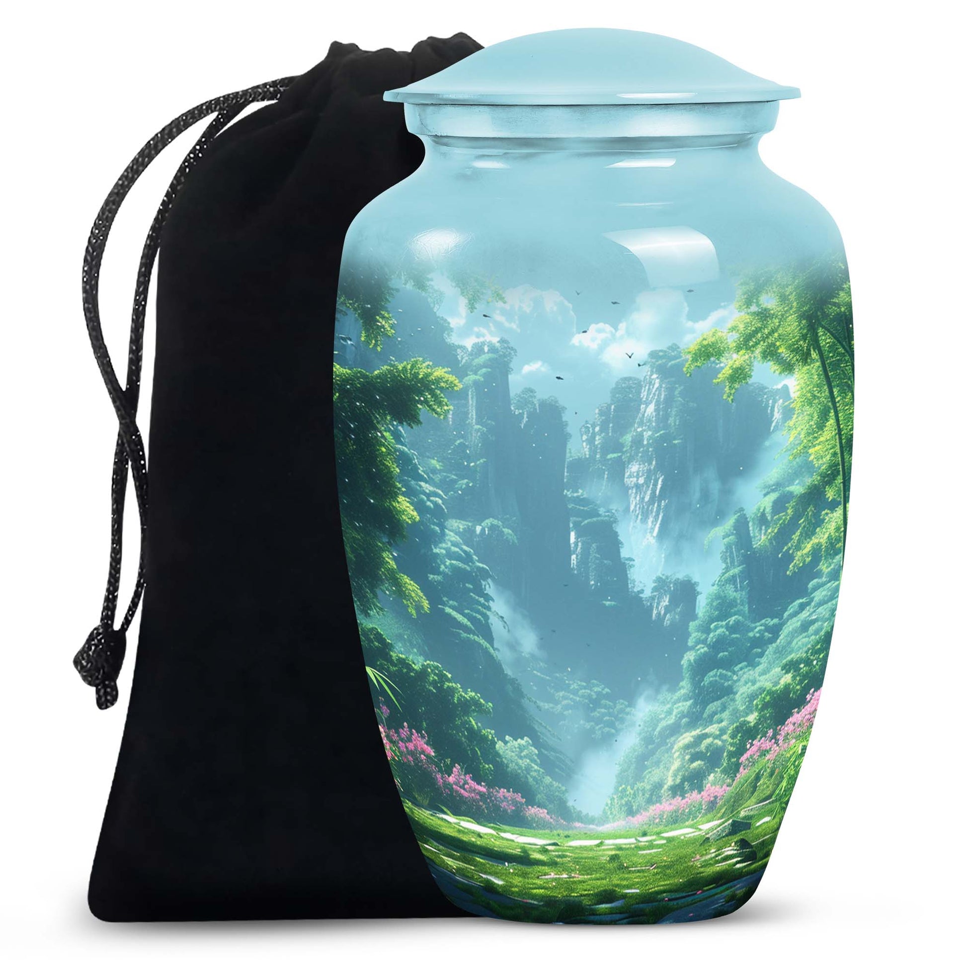 Forest Landscape Funeral Urn - Nature Cremation Urn For Human Ashes