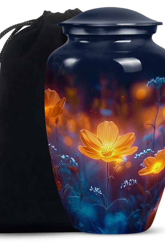 Glowing Beautiful Flower Memorial - Large Cremation Urn For Loved Ones