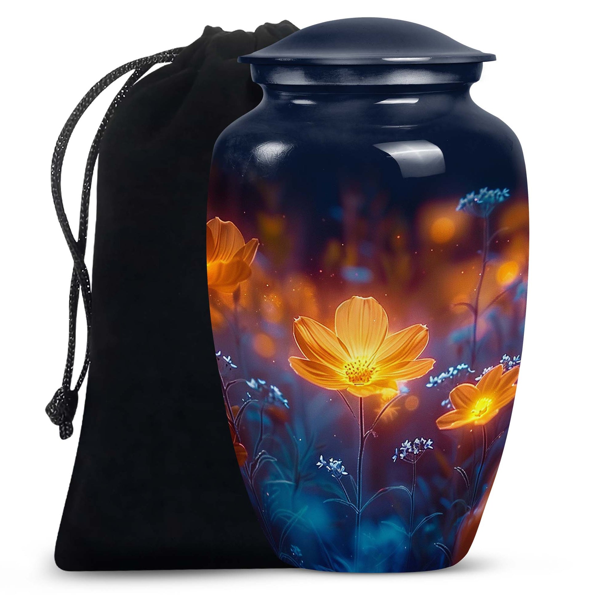 Glowing Beautiful Flower Memorial - Large Cremation Urn For Loved Ones