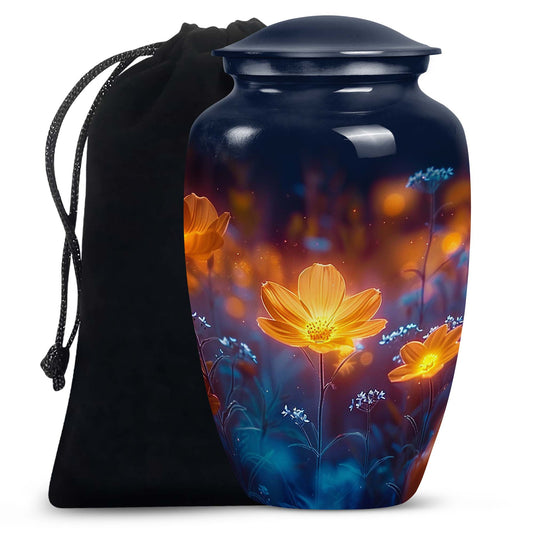 Glowing Beautiful Flower Memorial - Large Cremation Urn For Loved Ones