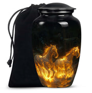 Horse Theme Funeral Urn - Large Memorial Urn For Loved Ones