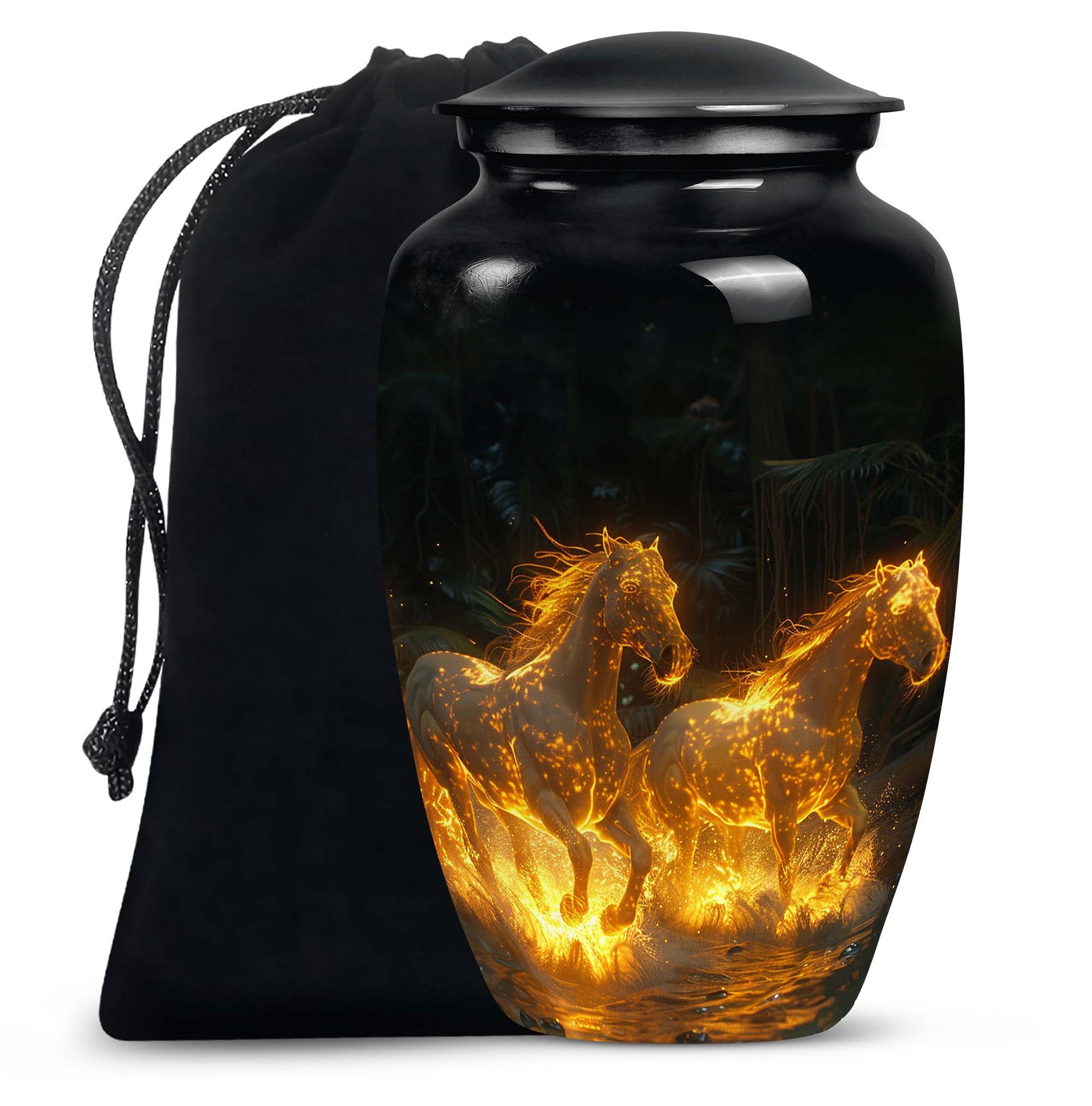 Horse Theme Funeral Urn - Large Memorial Urn For Loved Ones