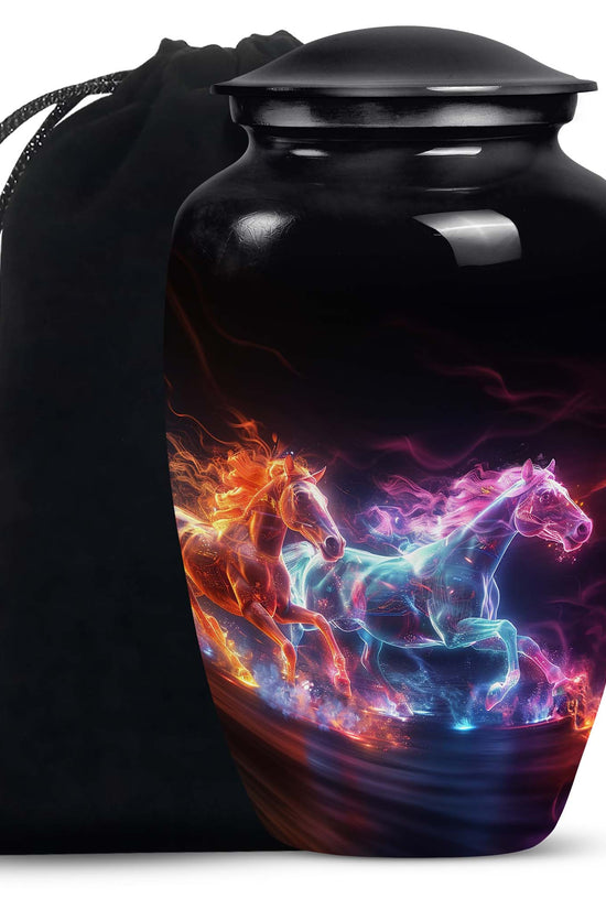 Horse Tribute Cremation Urn - Aluminium Cremation Urn For Burial